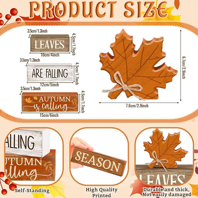 Lineshading 4 Pcs Fall Decoration - Image 5