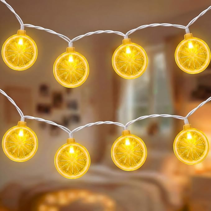 Lemon String Lights, 8.5Ft Summer Patio String Lights by Doratale
