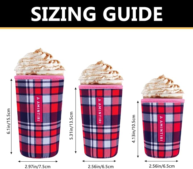 3 Pack Reusable Sleeve for Iced Coffee Cup, Coffee Neoprene Sleeve for Iced&Hot - Image 3