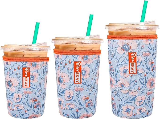 HEYSKAY Insulated Coffee Cup Sleeves Reusable Neoprene Iced Coffee Sleeve by HEYSKAY
