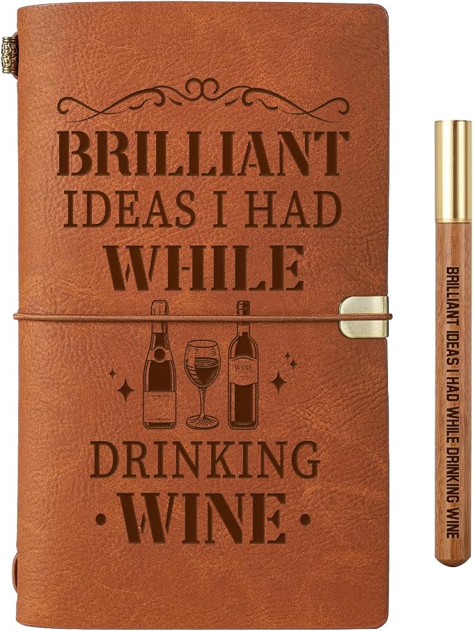 Wine Gifts for Women, Leather Tasting Journal Notebook by Unknown