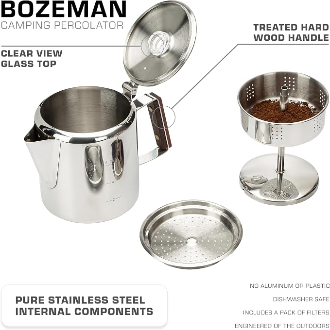 COLETTI Bozeman Percolator Coffee Pot — NO Aluminum or Plastic - Image 2