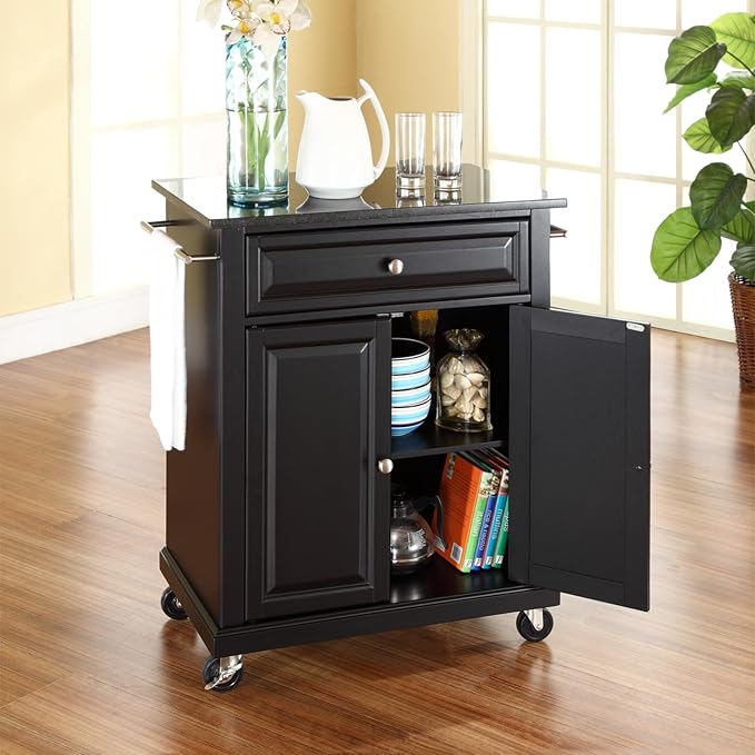 Crosley Furniture Compact Granite Top Small Rolling Cart - Image 6
