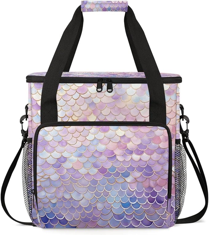 Mermaid Scales Coffee Maker Carring Bag, Large Insulated Storage Organizer Case by Home
