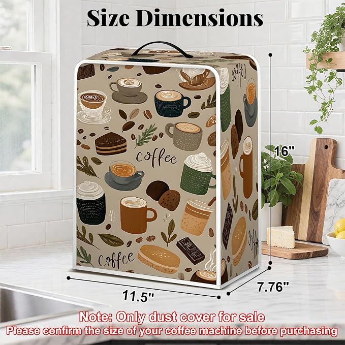 BVBOX Coffee Maker Cover, Durable Dustproof Lightweight Polyester Cotton Blend - Image 2