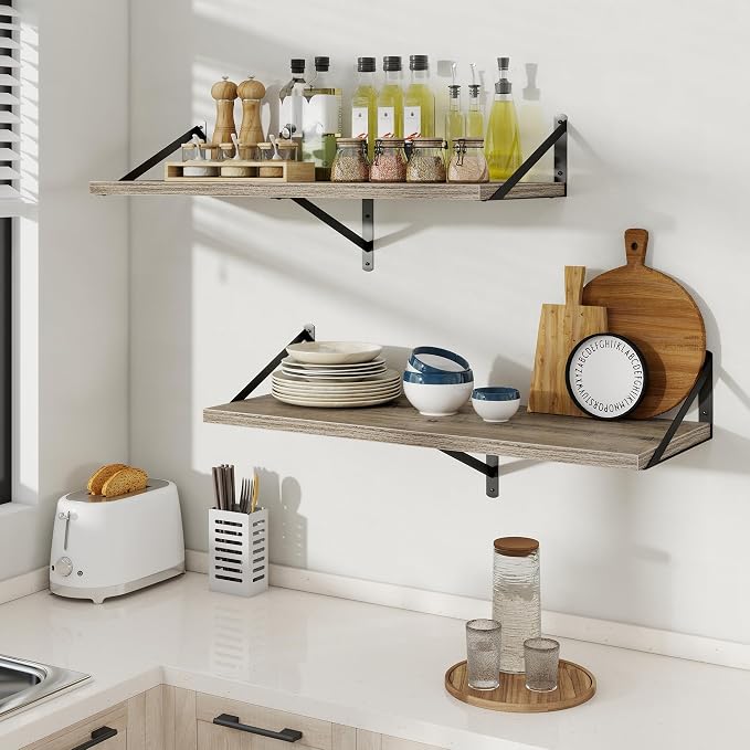 Floating Shelves 12 Inch Deep, 24W x 12D Wall Shelf Set of 2, 50 lbs Heavy Duty - Image 8