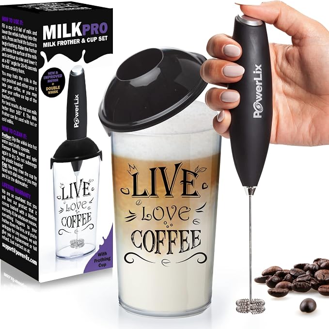 PowerLix Powerful Handheld Milk Frother by POWERLIX