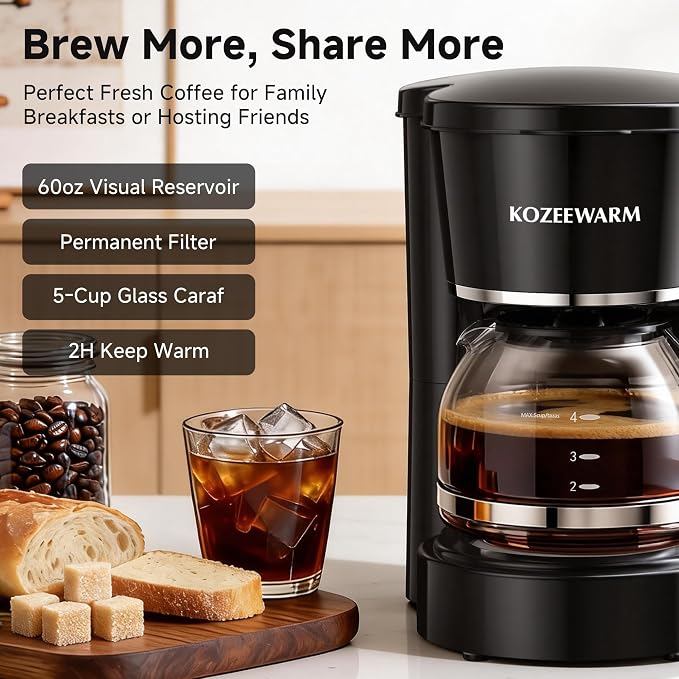 Coffee Maker, 5 Cup Drip Coffee Machine | - Image 3