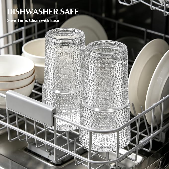 INSETLAN 20oz Hobnail Glass Cups - Image 6