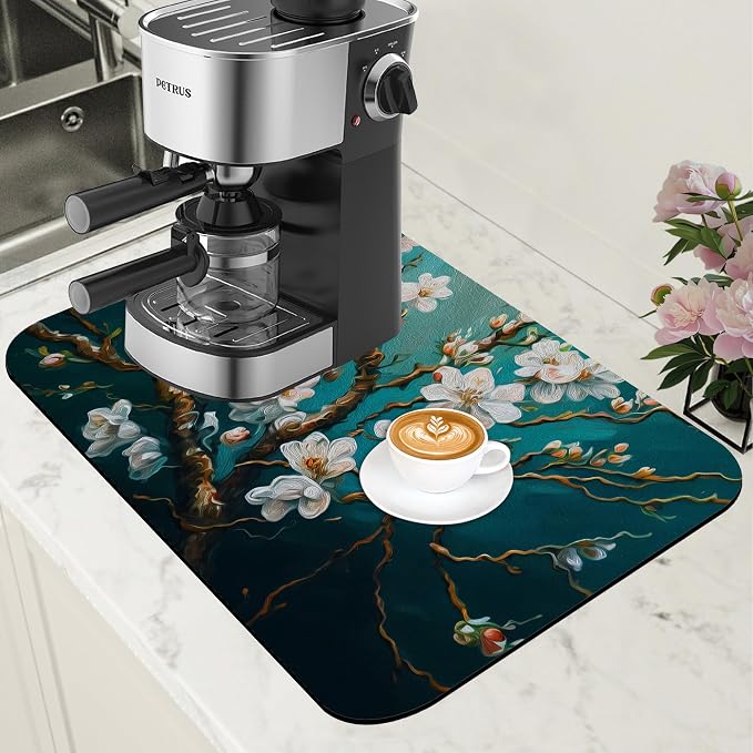 Blossoming Almond Tree Dish Drying Mat by Unknown