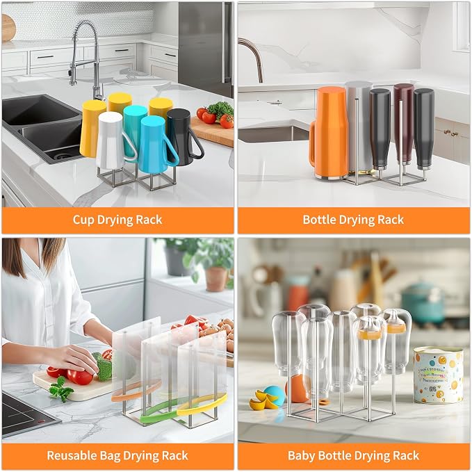 KORRTFID Foldable Bottle Drying Rack, Baby Bottle Drying Rack, Collapsible Cup - Image 3