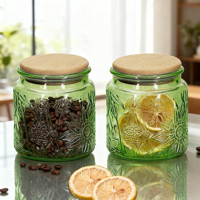 1Pc 17oz Sunflower Style Vintage Glass Candy Jar - Image 4