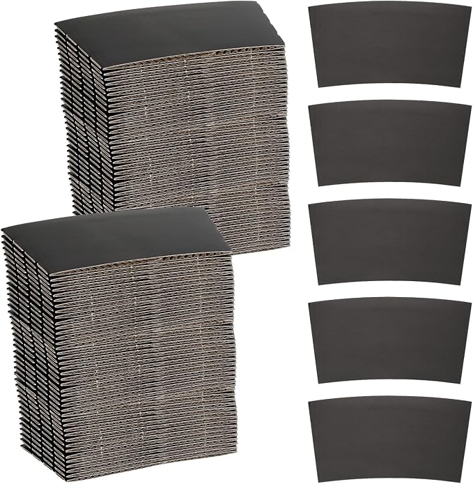 uxcell 100pcs Disposable Coffee Cup Sleeves, Cardboard Cup Sleeves by uxcell