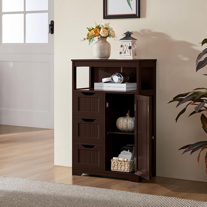 Yaheetech Wood Bathroom Floor Cabinet - Image 4