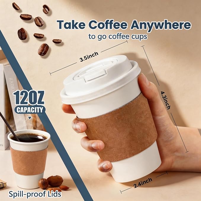 12 oz Disposable Coffee Cups - Image 2