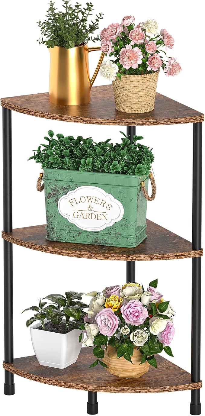 Corner Plant Stand Shelf, 3 Tier Small Shelf Plant Stand - Image 9