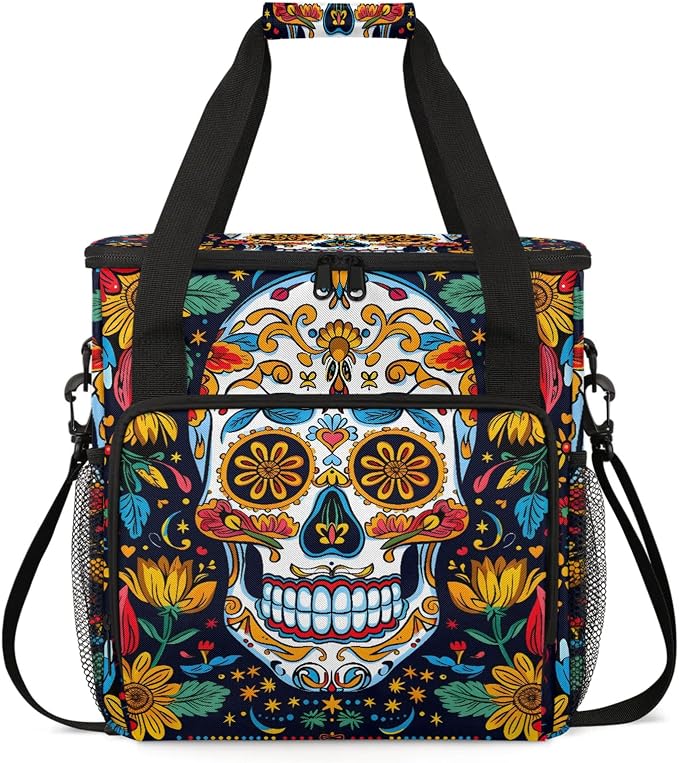 Sugar Skull Gothic Halloween Coffee Maker Carring Bag, Large Insulated Storage by Home