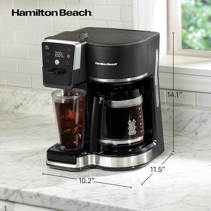 Hamilton Beach 2-Way 12 Cup Programmable Drip Hot and Iced Coffee Maker & - Image 8