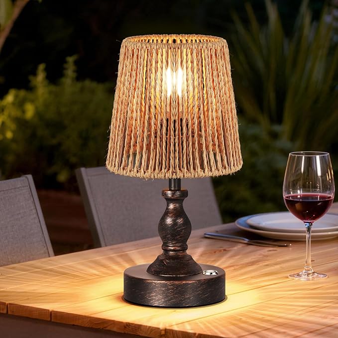 PARTPHONER Mini Cordless LED Table Lamp, 5200mAh Rechargeable Battery Operated by PARTPHONER