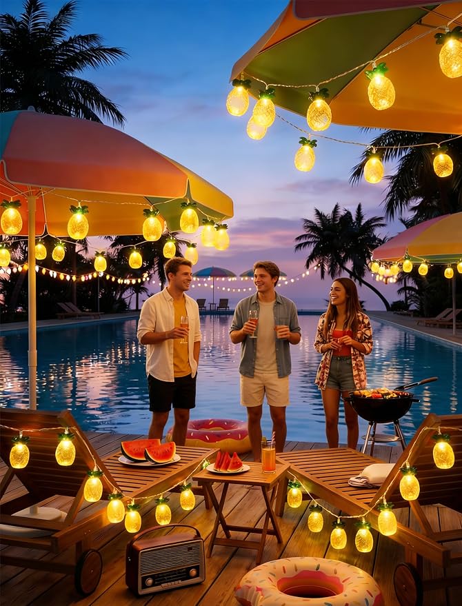 Abeja Summer String Light, 8.5Ft Pineapple Fairy Lights - Image 6