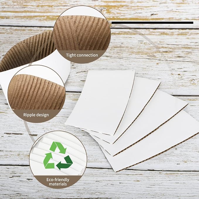 Disposable Coffee Cup Sleeves Corrugated Kraft Paper Coffee Cup Sleeves Holder - Image 5