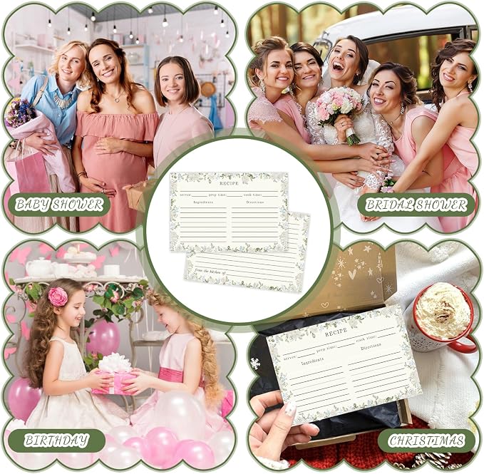 JOETMAE 50PCS Floral Border 4×6 Recipe Cards - Image 6