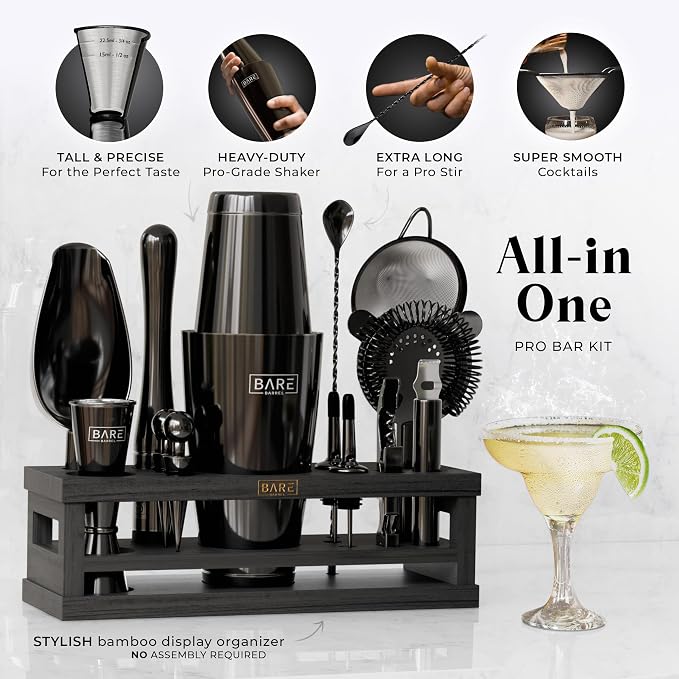 BARE BARREL® Mixology Bartender Kit Bar Set | 16-Piece Cocktail Shaker Set | - Image 2