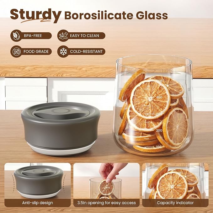 OURCABECUE Wide Mouth Mason Jar 16oz, Newly Upgraded Easy Open Rotating Lid - Image 4