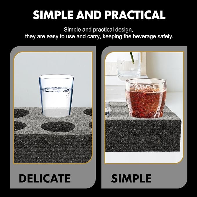 Vaguelly Pearl Material Multi-Hole Drink Cup Holder Tray - Image 7