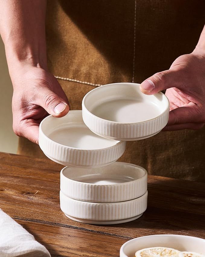 famiware Star Soy Sauce Dish Ceramic Dipping Bowls Set of 6, 4 oz Individual - Image 7