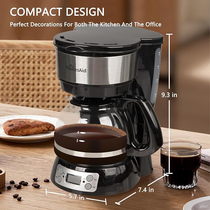5-Cup Programmable Drip Coffee Maker - Image 6