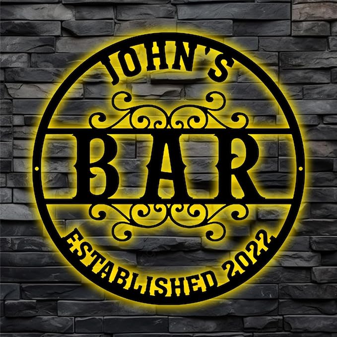 Personalized Bar Metal Wall Art by HAQCO-Ourproductsaredesignedtogobeyondordinarydecorativeitemsprovidingacaptivatingvisualexperienceandelevatingtheoverallbeautyofyourroom