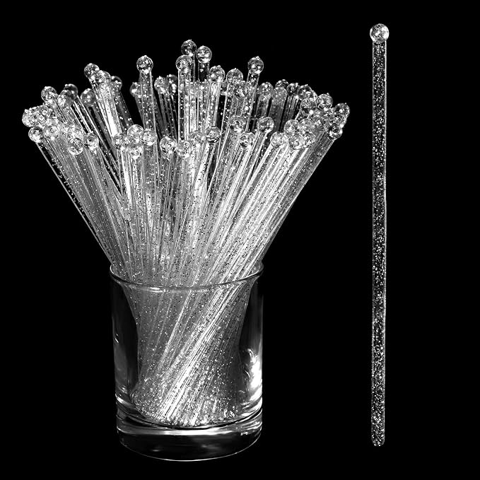 Honoson 100 Pcs Clear Swizzle Sticks Ball Head Stirrer Disposable Plastic Round by Honoson