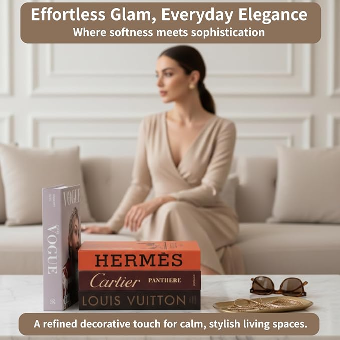 PROBENEX 4 Pcs Decorative Books | Faux Glam Coffee Table & Shelf Decor | - Image 7