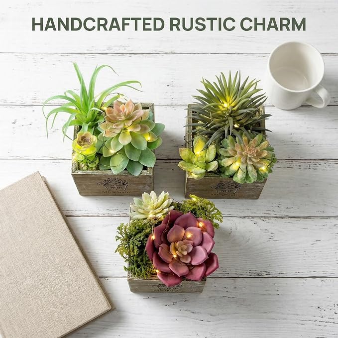 Small Fake Plants, 3 Packs Mini Succulent Plants Artificial - Image 8