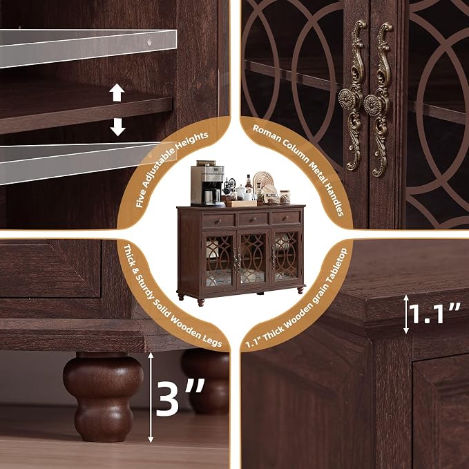 Joaxswe Farmhouse Sideboard Buffet Cabinet - Image 5