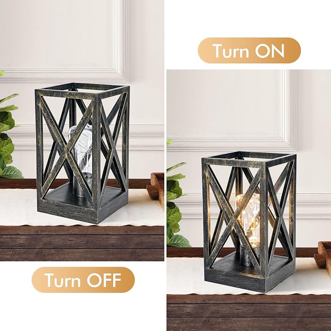 WINGBO 2 Pack Retro Battery Powered Table Lamps, Battery Operated Cordless Lamp - Image 3