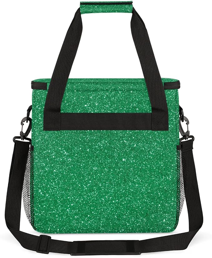 Green Glitter Star Coffee Maker Carring Bag, Large Insulated Storage Organizer - Image 5