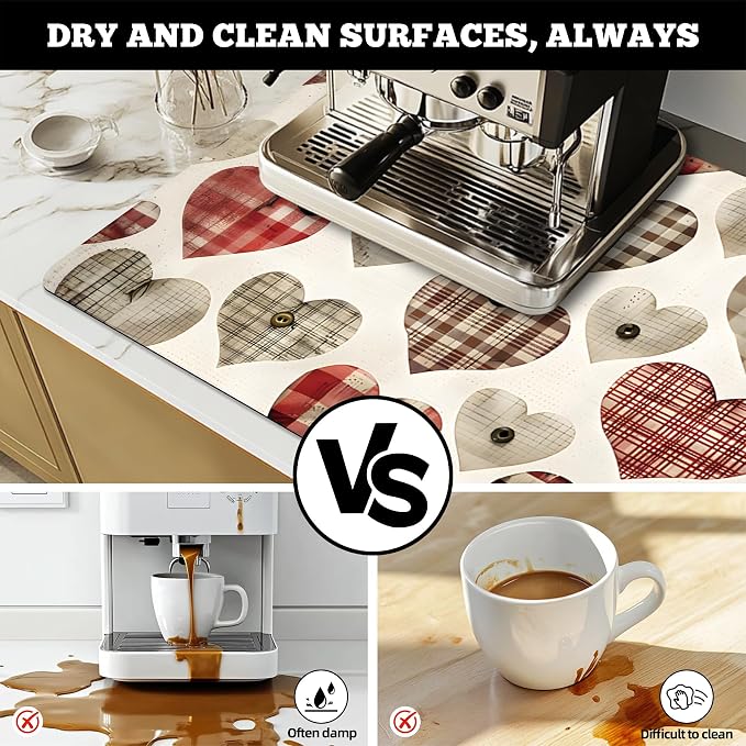NYZE Coffee Mat Absorbent Non Slip Dish Drying Mat - Image 4