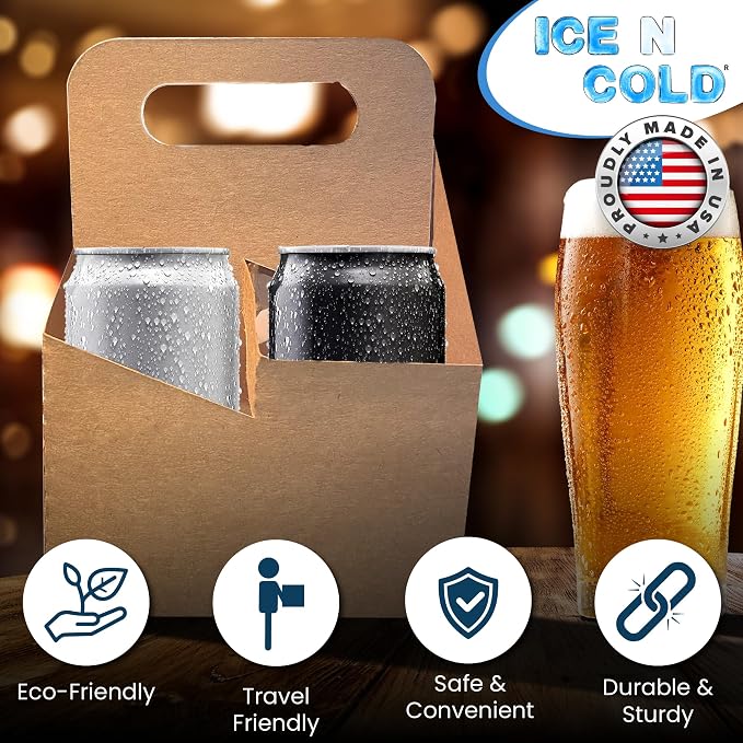4 Cup Drink Carrier with Handle | Kraft Paperboard Cup Holder | Disposable Cup - Image 5