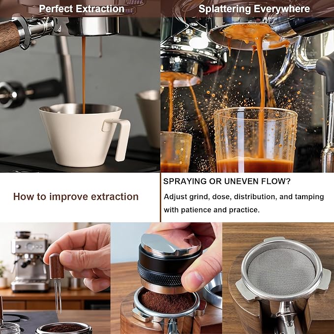 54mm Bottomless Portafilter 3 Ears, 5-Piece Espresso Kit - Image 4