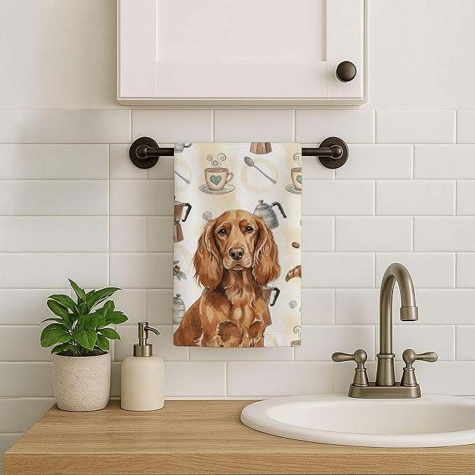 Caroline's Treasures Boykin Spaniel Coffee Bar Kitchen Towel Velour Plush Front - Image 7