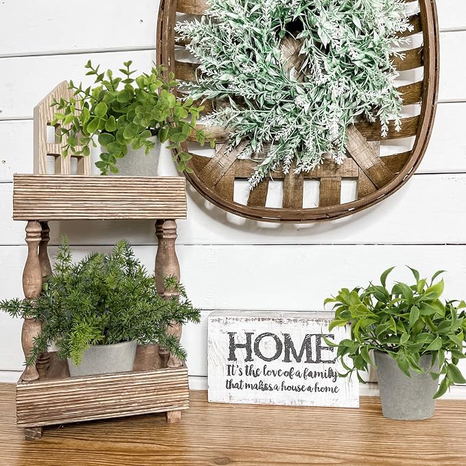 Briful 3PCS Fake Plants Potted Artificial Plants Greenery Faux Fern Eucalyptus - Image 7