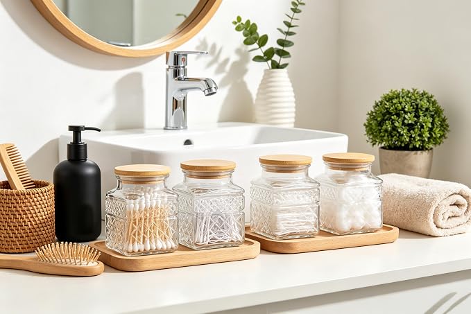 Glass Storage Canister with Airtight Lids, 20.3 FL OZ Thick Glass Candy Jar - Image 6