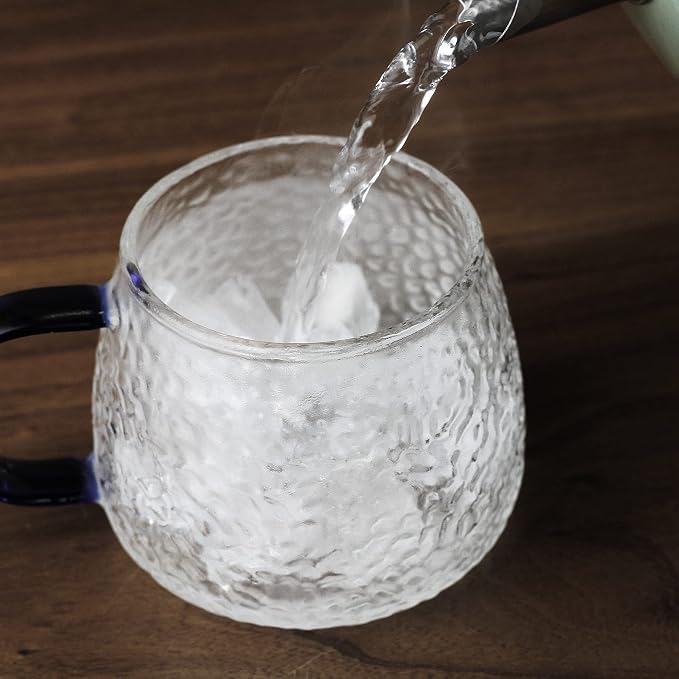 LUXU Hammered Tea Cups, Glass Coffee Mugs, Prefect - Image 3