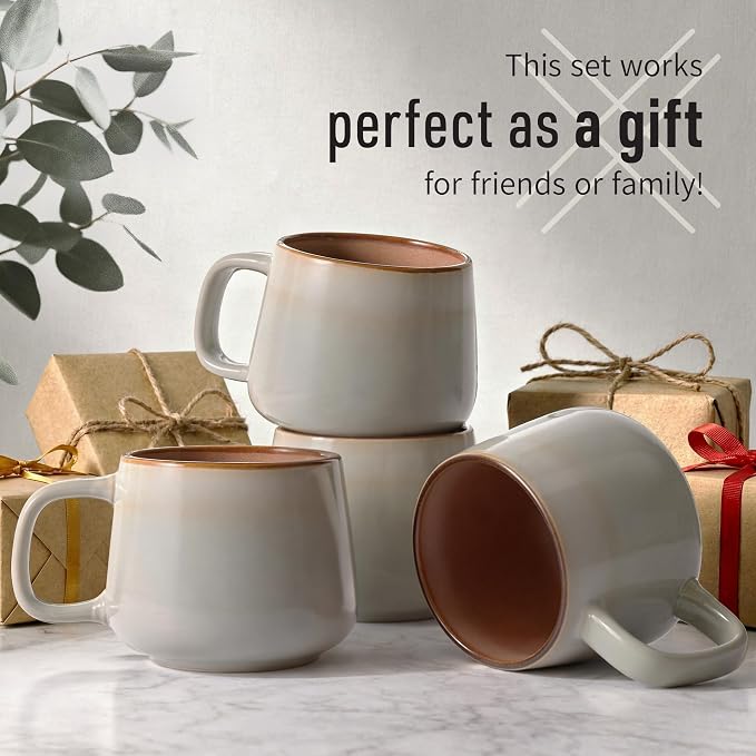 Ava Nord Ceramic Coffee Mugs Set of 4 | 12 oz Stoneware Coffee Cups | Lead-Free - Image 6