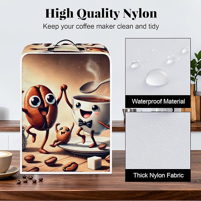 BVBOX Coffee Maker Cover, Durable Dustproof Lightweight Polyester Cotton Blend - Image 4