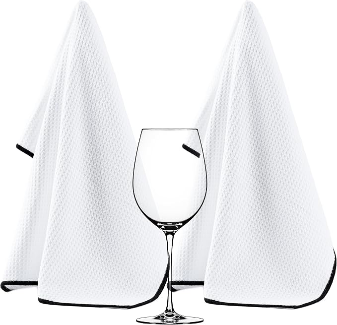 POLYTE Microfiber Waffle Wine Glass Fine Polishing Cloth by Polyte