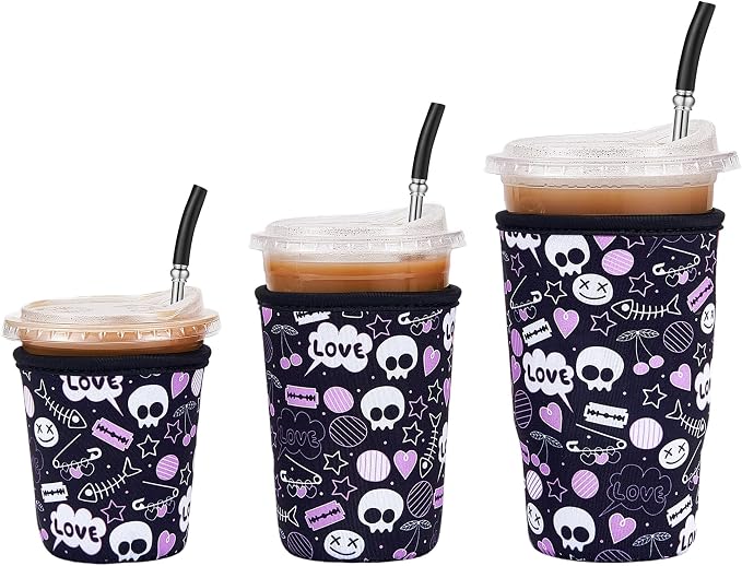 3 Pack Iced Coffee Sleeve Reusable by Cavllson