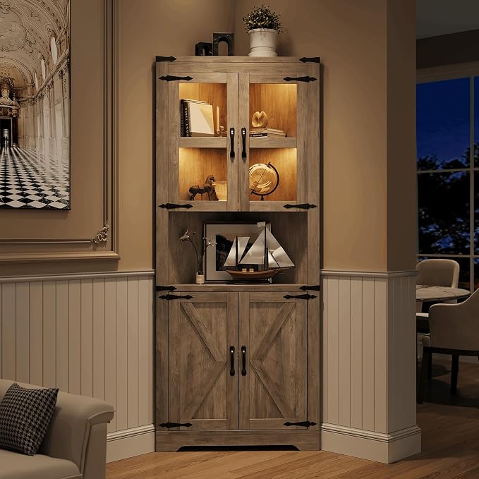 GarveeHome 67 in Tall Corner Storage Cabinet by GarveeHome